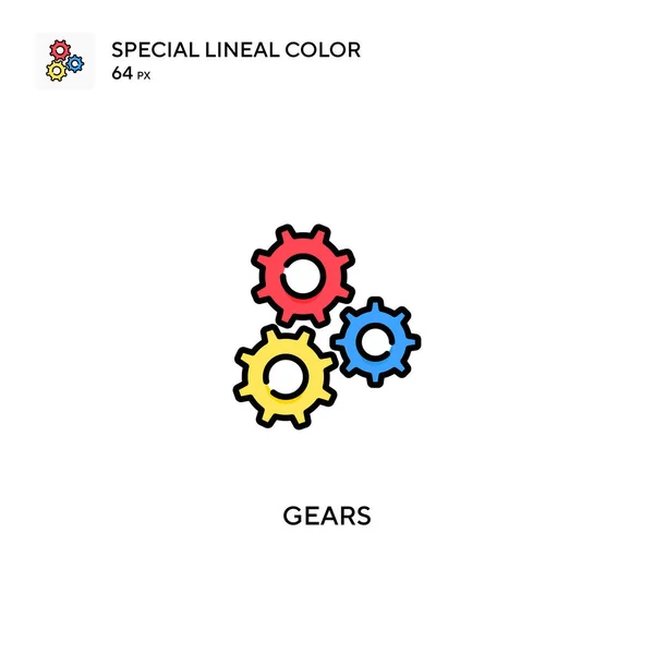 Gears Speciális Lineáris Színvektor Ikon Gears Ikonok Üzleti Projektjéhez — Stock Vector