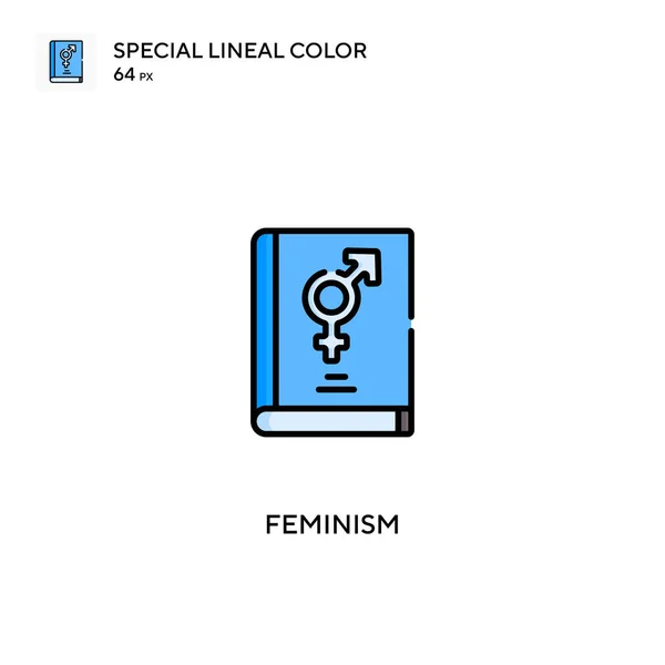 Femminismo Speciale Icona Vettoriale Colore Lineare Icone Del Femminismo Tuo — Vettoriale Stock