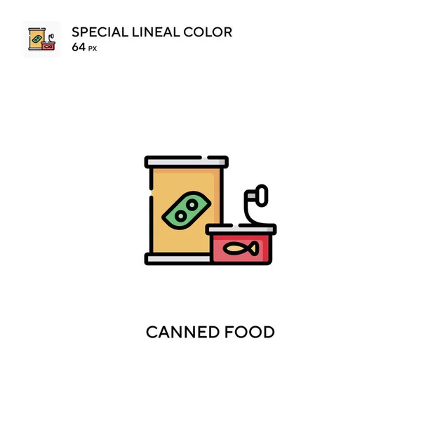 Alimentos Enlatados Icono Especial Vector Color Lineal Iconos Alimentos Enlatados — Vector de stock