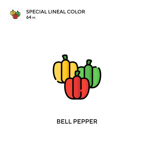 Bell Pepper Special Linjal Färg Vektor Ikon Bell Pepper Ikoner — Stock vektor