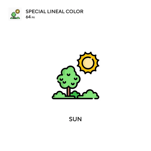Sun Spezielles Lineares Farbvektorsymbol Sun Symbole Für Ihr Geschäftsprojekt — Stockvektor