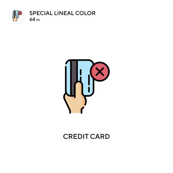 Kreditkarte Spezielles Lineares Farbvektorsymbol Kreditkartensymbole Für Ihr Geschäftsprojekt — Stockvektor