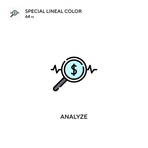 Analysieren Sie Spezielles Lineares Farbvektorsymbol Analysieren Sie Symbole Für Ihr — Stockvektor