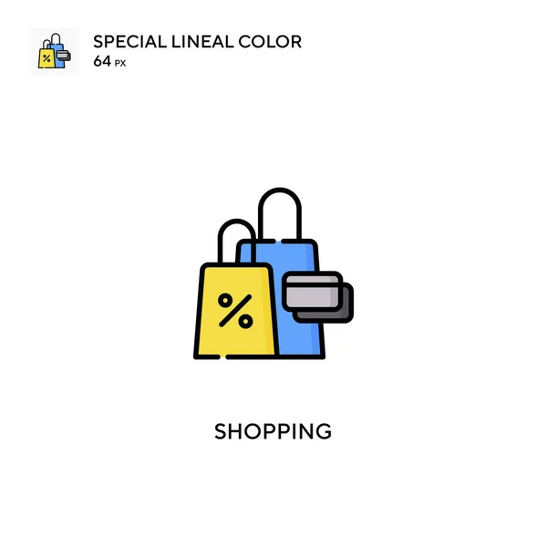 Специальный Цветовой Вектор Покупок Иконки Вашего Бизнес Проекта — стоковый вектор