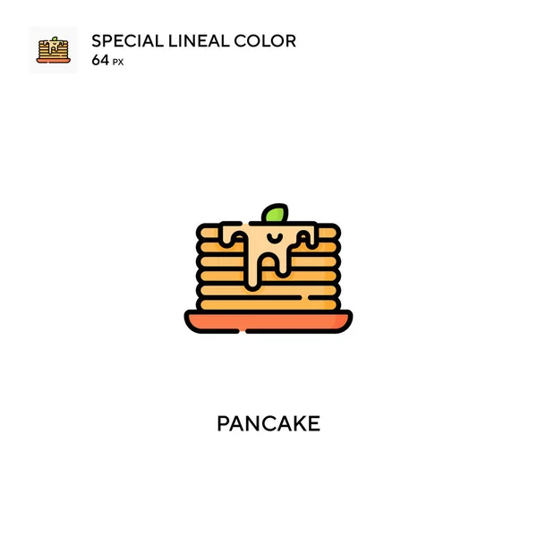 Ikon Vektor Warna Lineal Spesial Pancake Ikon Panekuk Untuk Proyek - Stok Vektor