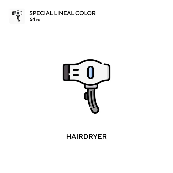 Hairdryer Special Lineal Color Vector Icon 비즈니스 프로젝트를 드라이어 아이콘 — 스톡 벡터