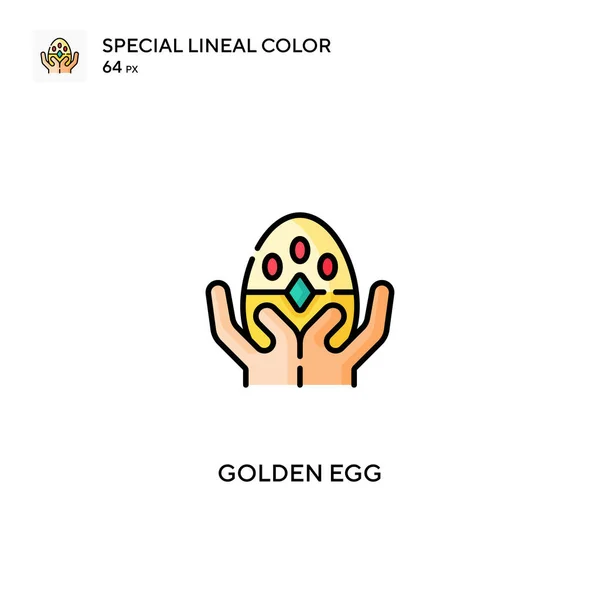 Golden Egg Spezielle Lineare Farbvektorsymbole Goldene Eiersymbole Für Ihr Geschäftsprojekt — Stockvektor