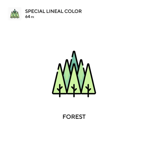 Forest Special Icono Vector Color Lineal Iconos Forestales Para Proyecto — Vector de stock