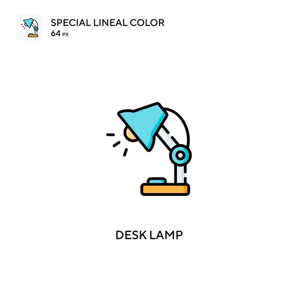 Desk Lamp Special Lineal Color Vector Icon 비즈니스 프로젝트를 데스크 — 스톡 벡터