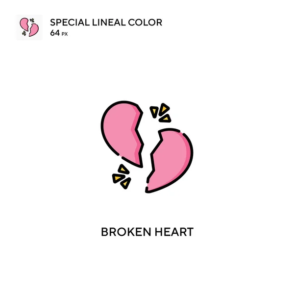 Corazón Roto Icono Vector Color Lineal Especial Iconos Corazón Roto — Archivo Imágenes Vectoriales