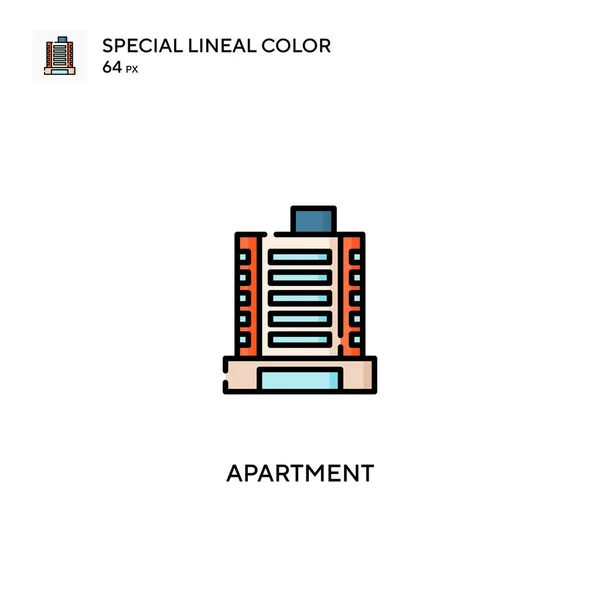 Apartamento Especial Icono Vector Color Lineal Iconos Apartamento Para Proyecto — Vector de stock