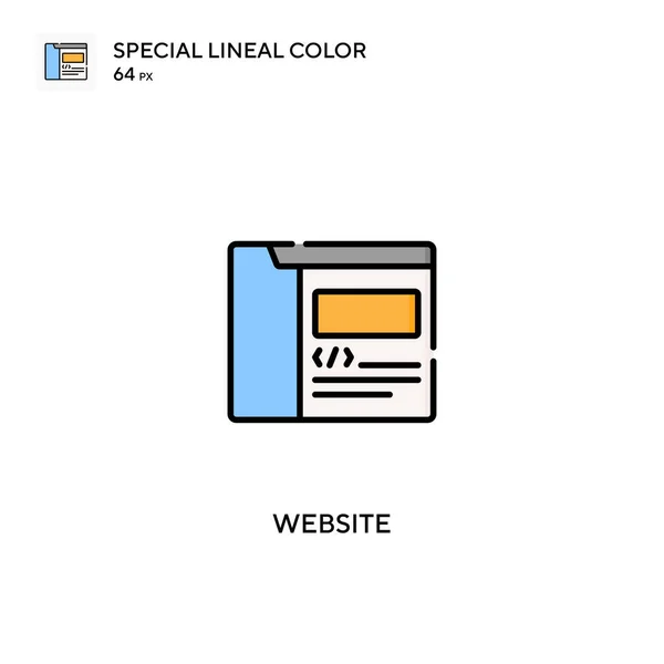 Sito Web Speciale Icona Vettoriale Colori Lineari Icone Del Sito — Vettoriale Stock