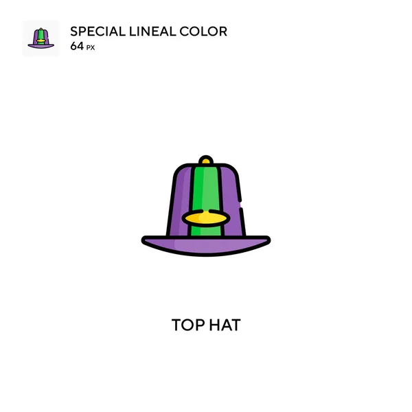 Cappello Cilindro Speciale Icona Vettoriale Colori Lineare Icone Cilindro Tuo — Vettoriale Stock