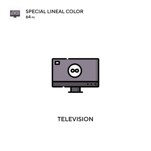 Televízió Speciális Lineáris Színvektor Ikon Televíziós Ikonok Üzleti Projektjéhez — Stock Vector
