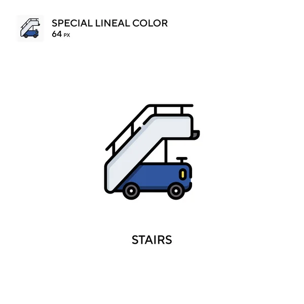 Escaleras Icono Especial Vector Color Lineal Iconos Escaleras Para Proyecto — Vector de stock