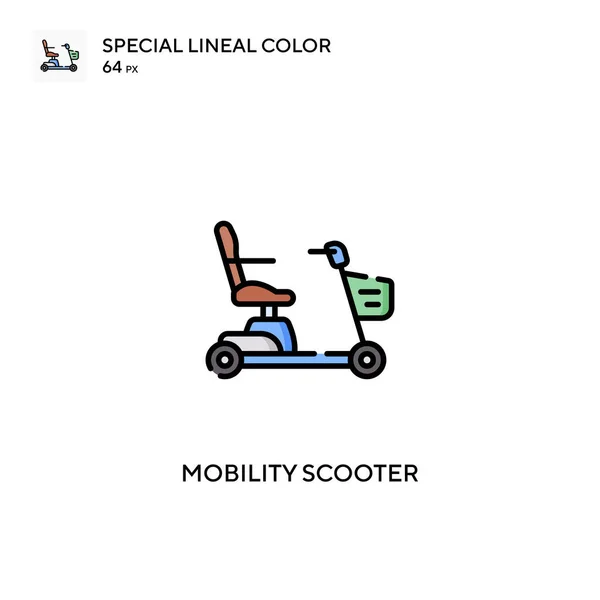 이동성 Scooter Special Lineal Color Vector Icon 비즈니스 프로젝트용 모바일 — 스톡 벡터