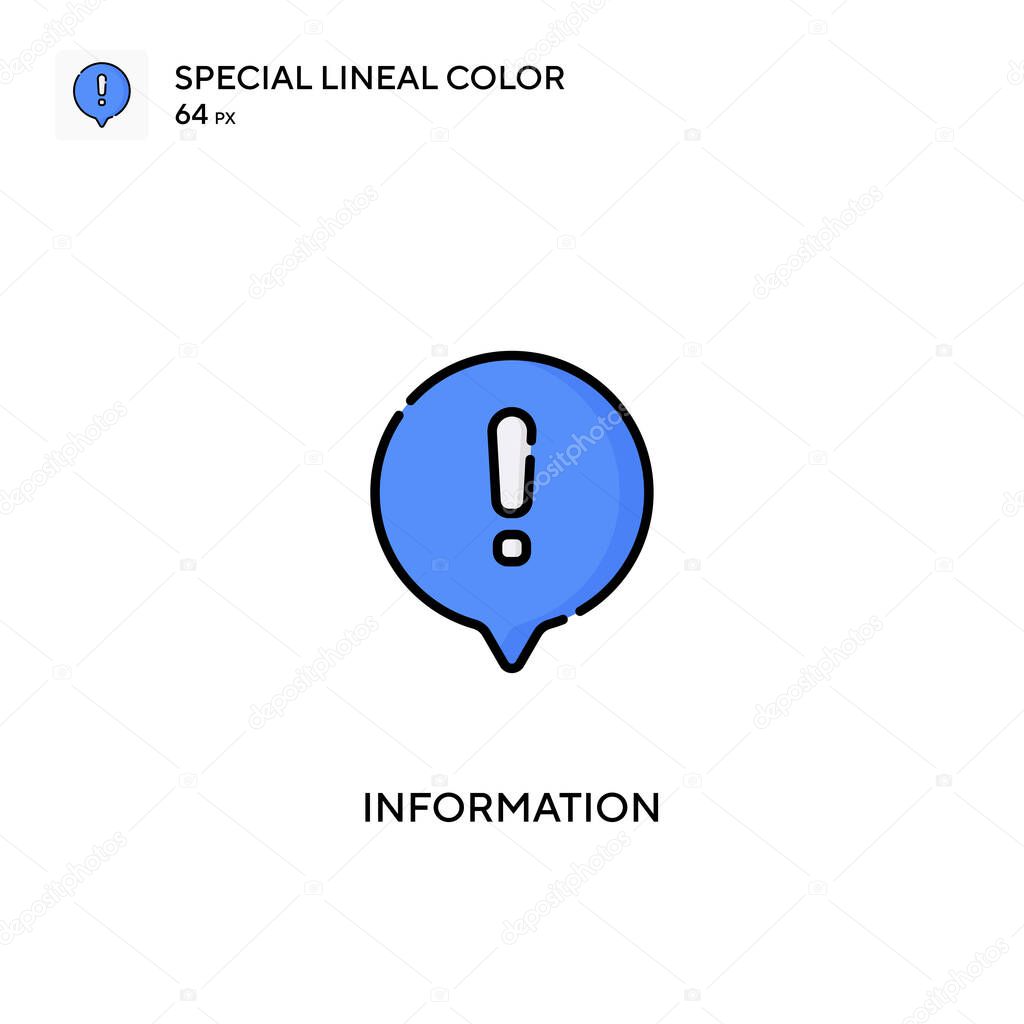 Information Special lineal color vector icon. Information icons for your business project