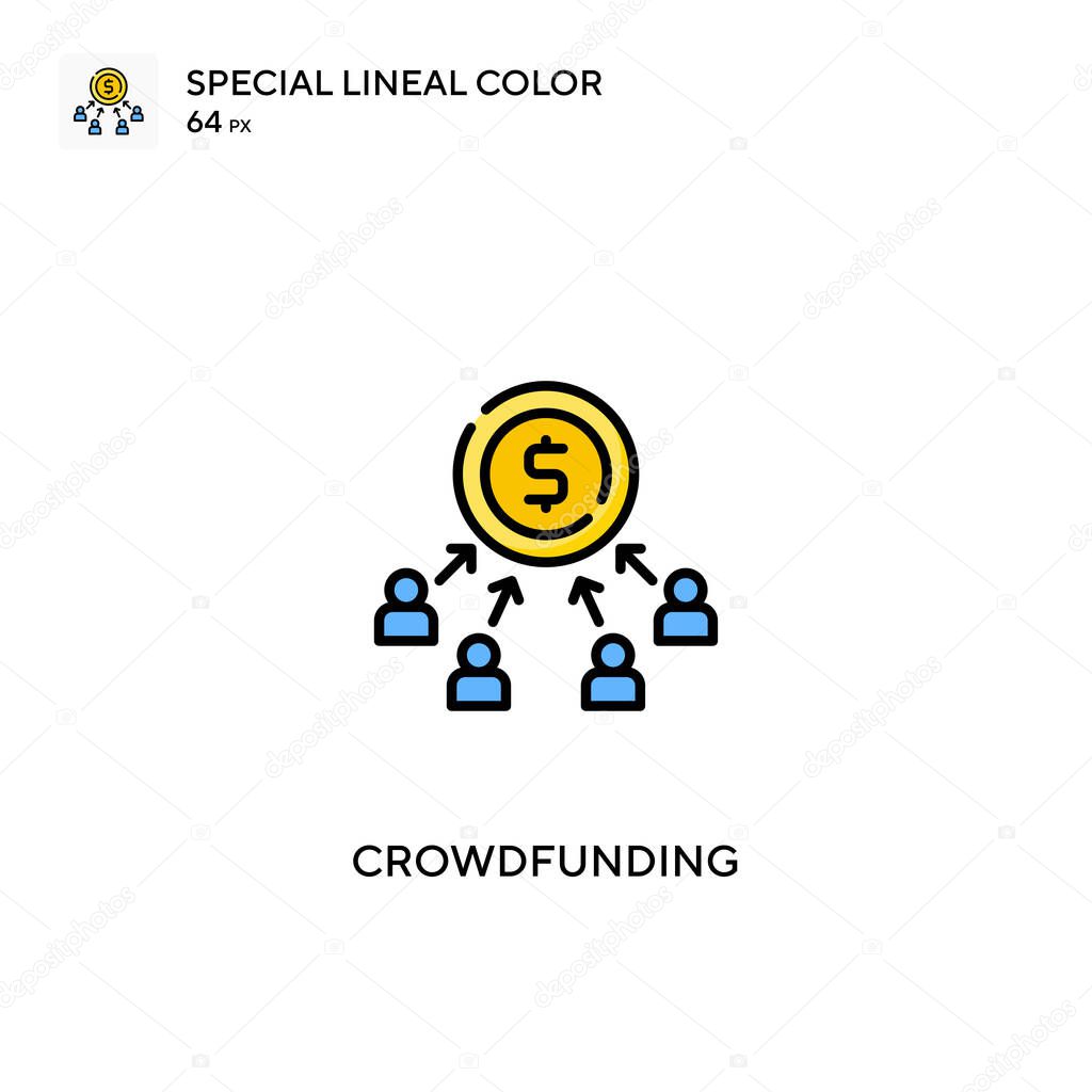 Crowdfunding Special lineal color vector icon. Crowdfunding icons for your business project