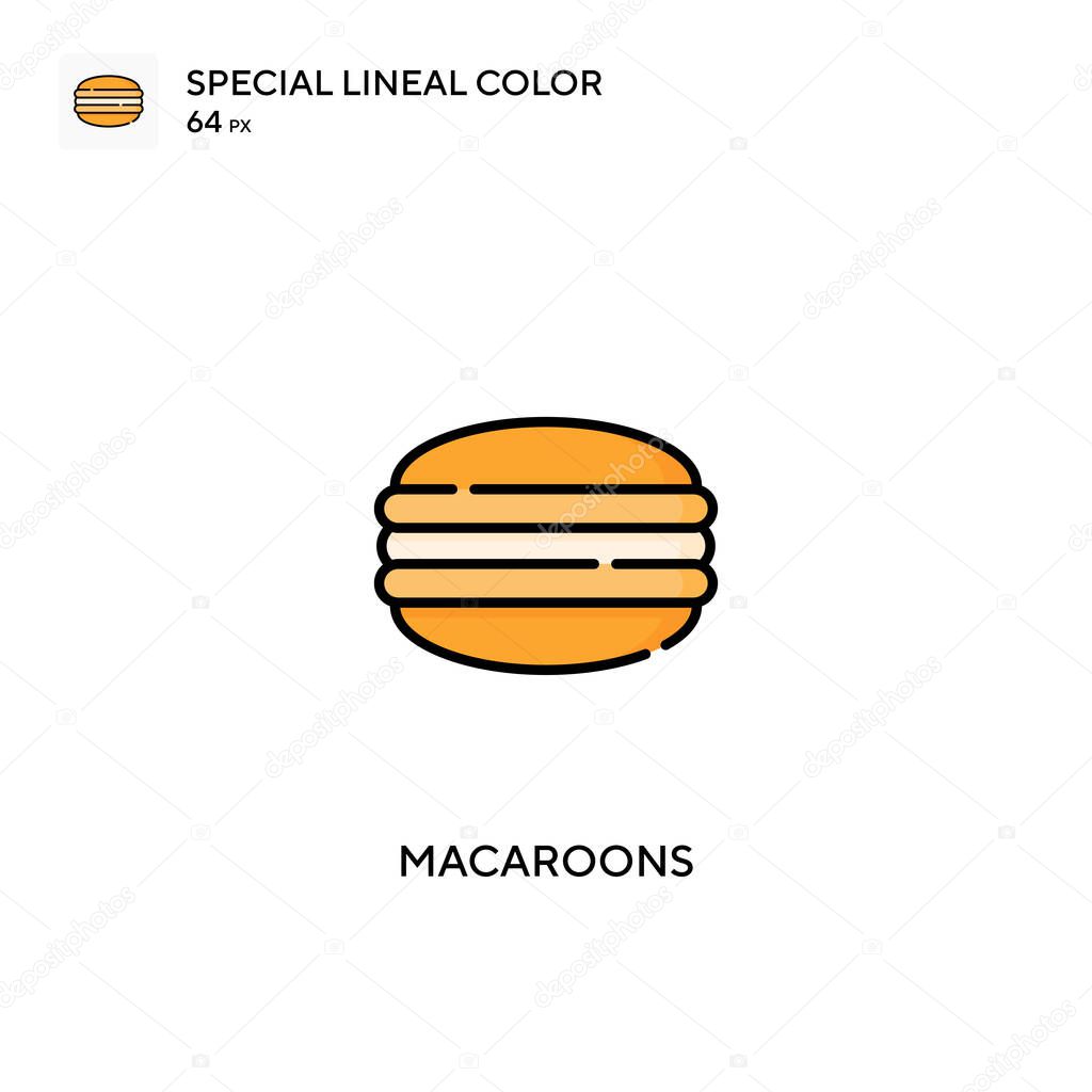 Macaroons Special lineal color vector icon. Macaroons icons for your business project
