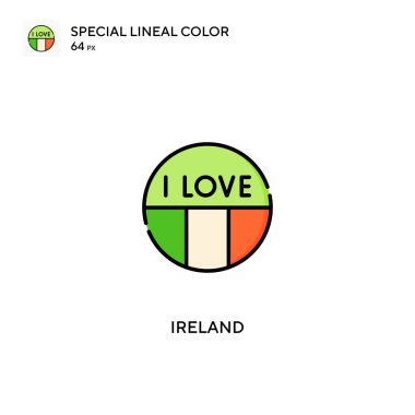 İrlanda Özel Lineal renk vektörü ikonu. İş projeniz için İrlanda simgeleri