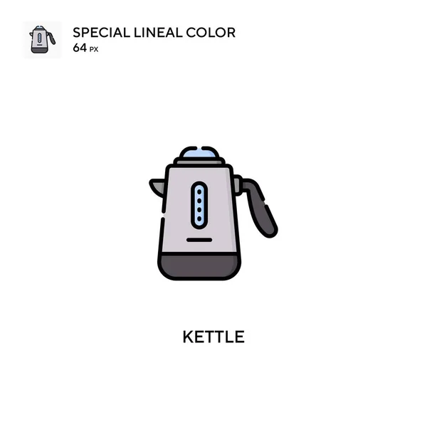 Kettle Különleges Lineáris Színvektor Ikon Kettle Ikonok Üzleti Projektjéhez — Stock Vector