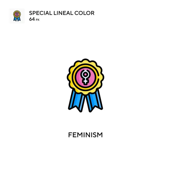 Femminismo Speciale Icona Vettoriale Colore Lineare Icone Del Femminismo Tuo — Vettoriale Stock