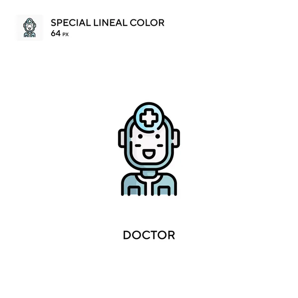 Doctor Especial Icono Vector Color Lineal Iconos Médicos Para Proyecto — Vector de stock