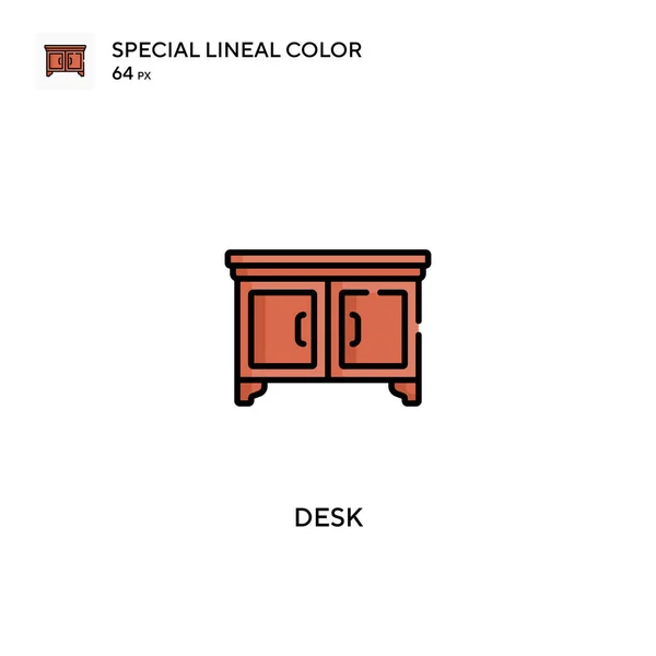 Desk Ícone Vetorial Cor Linear Especial Ícones Mesa Para Seu — Vetor de Stock