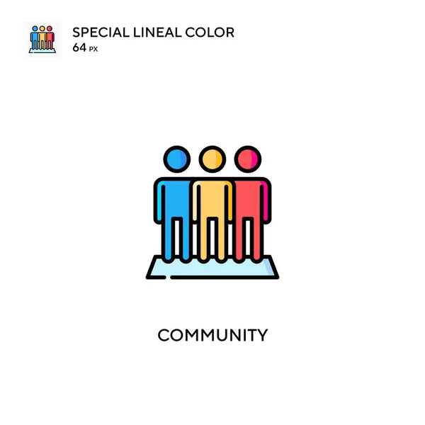 Comunità Icona Speciale Vettoriale Colore Lineare Icone Della Community Tuo — Vettoriale Stock