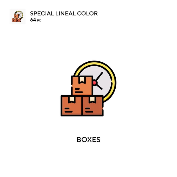 Κουτιά Ειδικό Εικονίδιο Διάνυσμα Χρώματος Lineal Κουτιά Εικονίδια Για Την — Διανυσματικό Αρχείο