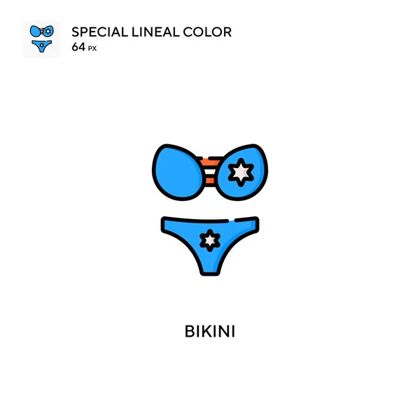 Bikini Ειδική Lineal Χρώμα Διάνυσμα Εικονίδιο Εικονίδια Μπικίνι Για Την — Διανυσματικό Αρχείο