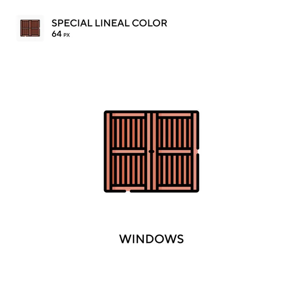 Windows Speciale Icona Vettoriale Colore Lineare Icone Windows Tuo Progetto — Vettoriale Stock