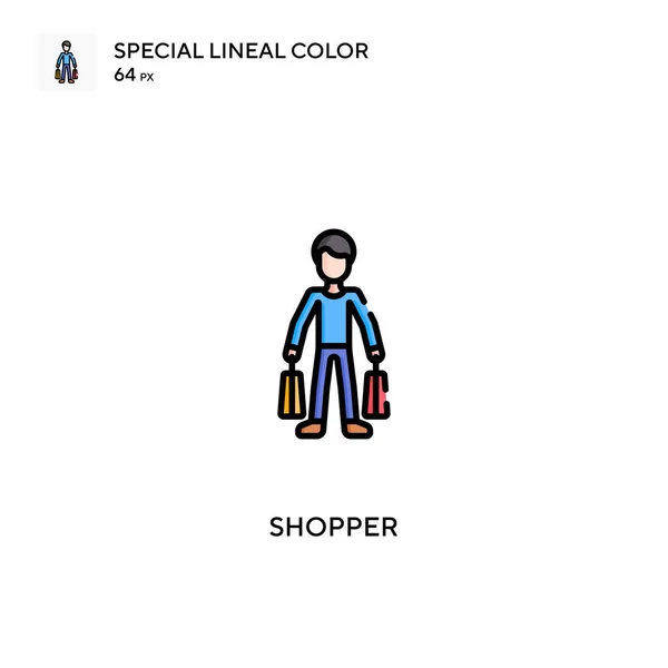 Ειδική Lineal Χρώμα Διάνυσμα Εικονίδιο Εικονίδια Shopper Για Την Επιχείρησή — Διανυσματικό Αρχείο