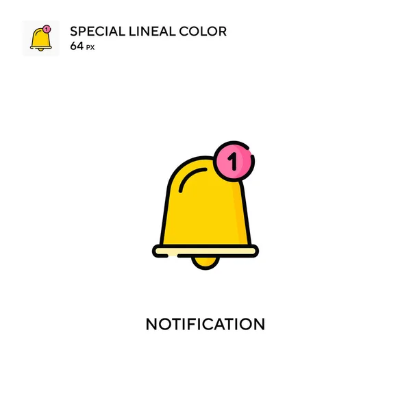 Notificación Icono Especial Vector Color Lineal Iconos Notificación Para Proyecto — Vector de stock