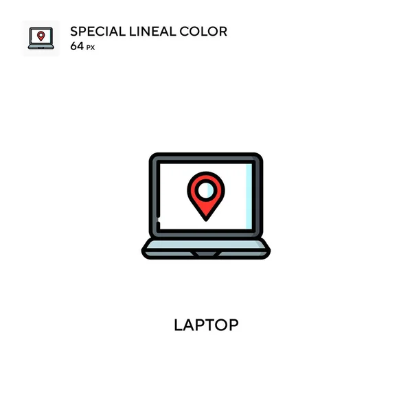 Laptop Speciale Icona Vettoriale Colori Lineari Icone Del Computer Portatile — Vettoriale Stock