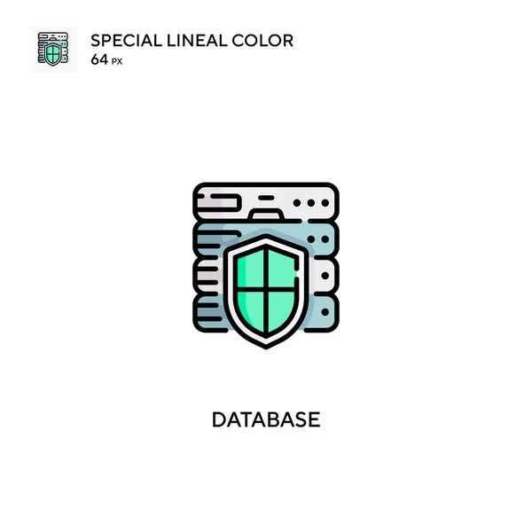 Base Datos Icono Especial Vector Color Lineal Iconos Base Datos — Archivo Imágenes Vectoriales