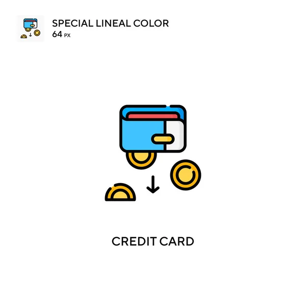 Tarjeta Crédito Icono Especial Vector Color Lineal Iconos Tarjetas Crédito — Vector de stock