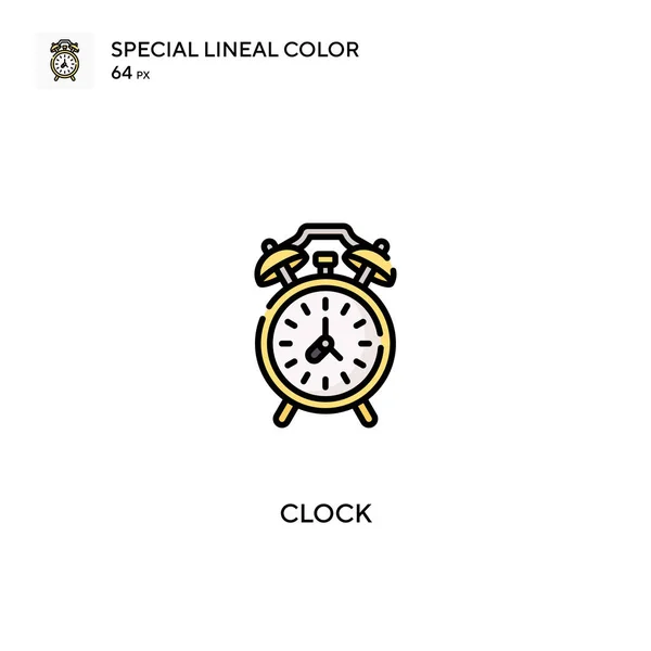 Clock Special Lineal Color Vector Icon Clock Icons Your Business — Stock Vector