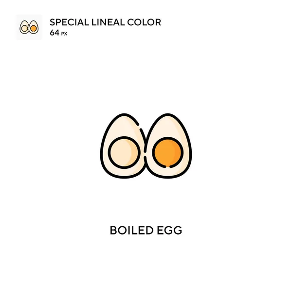 Gekochtes Spezielles Lineares Farbvektorsymbol Symbole Für Gekochte Eier Für Ihr — Stockvektor