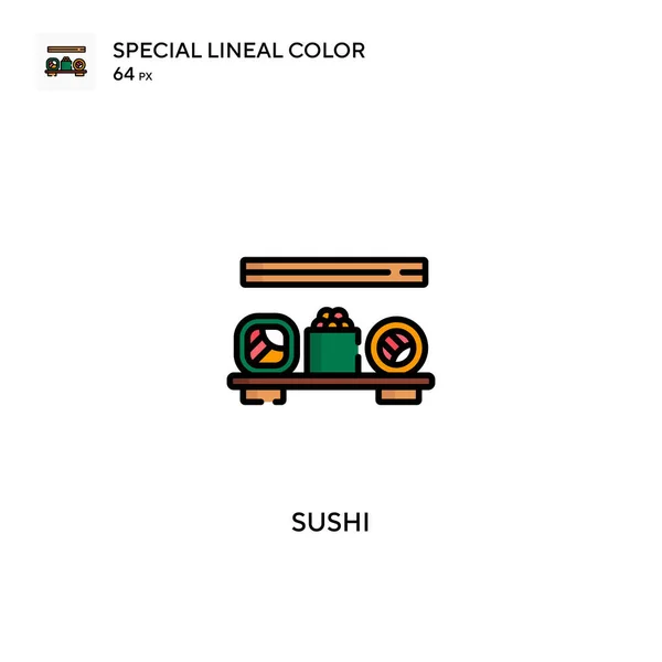 Sushi Különleges Lineáris Szín Vektor Ikon Sushi Ikonok Üzleti Projektjéhez — Stock Vector