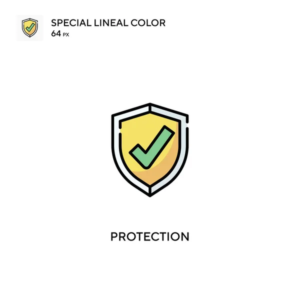 Protección Icono Especial Vector Color Lineal Iconos Protección Para Proyecto — Vector de stock