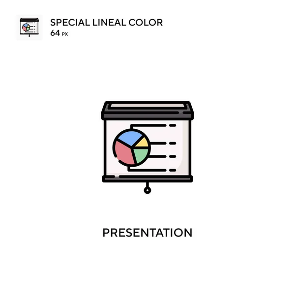 Presentation Special Lineal Color Vector Icon 비즈니스 프로젝트를 프레젠테이션 아이콘 — 스톡 벡터