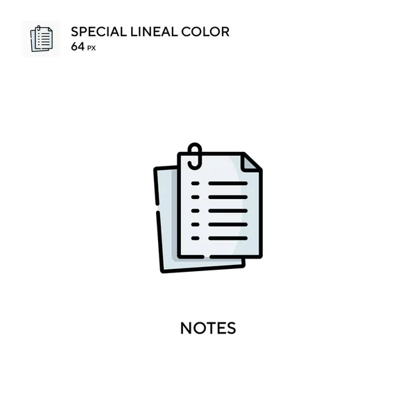 Notes Special Lineal Color Vector Icon Notes Icons Your Business — Stock Vector