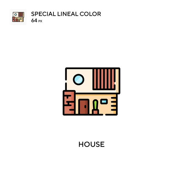 Casa Especial Icono Vector Color Lineal Iconos Casa Para Proyecto — Vector de stock