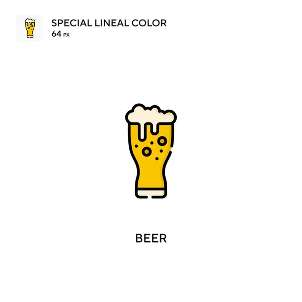 Piwo Specjalna Ikona Wektora Koloru Liniowego Ikony Piwa Dla Twojego — Wektor stockowy