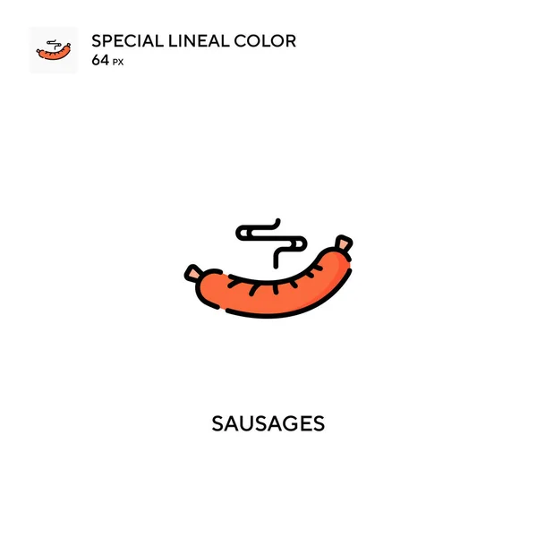 香肠特殊线型彩色矢量图标 您的商业项目的香肠图标 — 图库矢量图片
