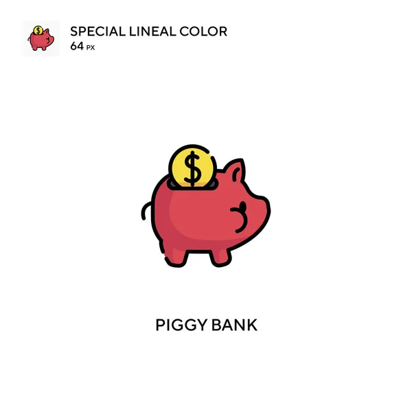 Piggy Bank Особлива Лінійна Кольорова Ікона Ікони Банку Вашого Бізнес — стоковий вектор