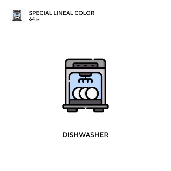 Dishwasher特殊线形彩色矢量图标 Dishwasher图标为您的商业项目 — 图库矢量图片
