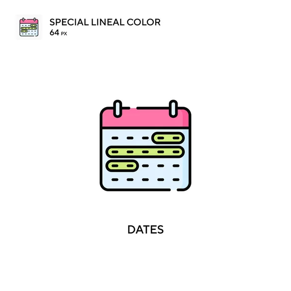 Fechas Icono Especial Vector Color Lineal Iconos Fechas Para Proyecto — Vector de stock