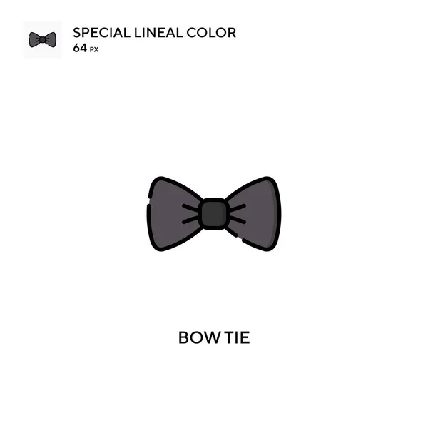 Bow Tie Specjalna Ikona Wektora Koloru Linii Ikony Krawata Dla — Wektor stockowy